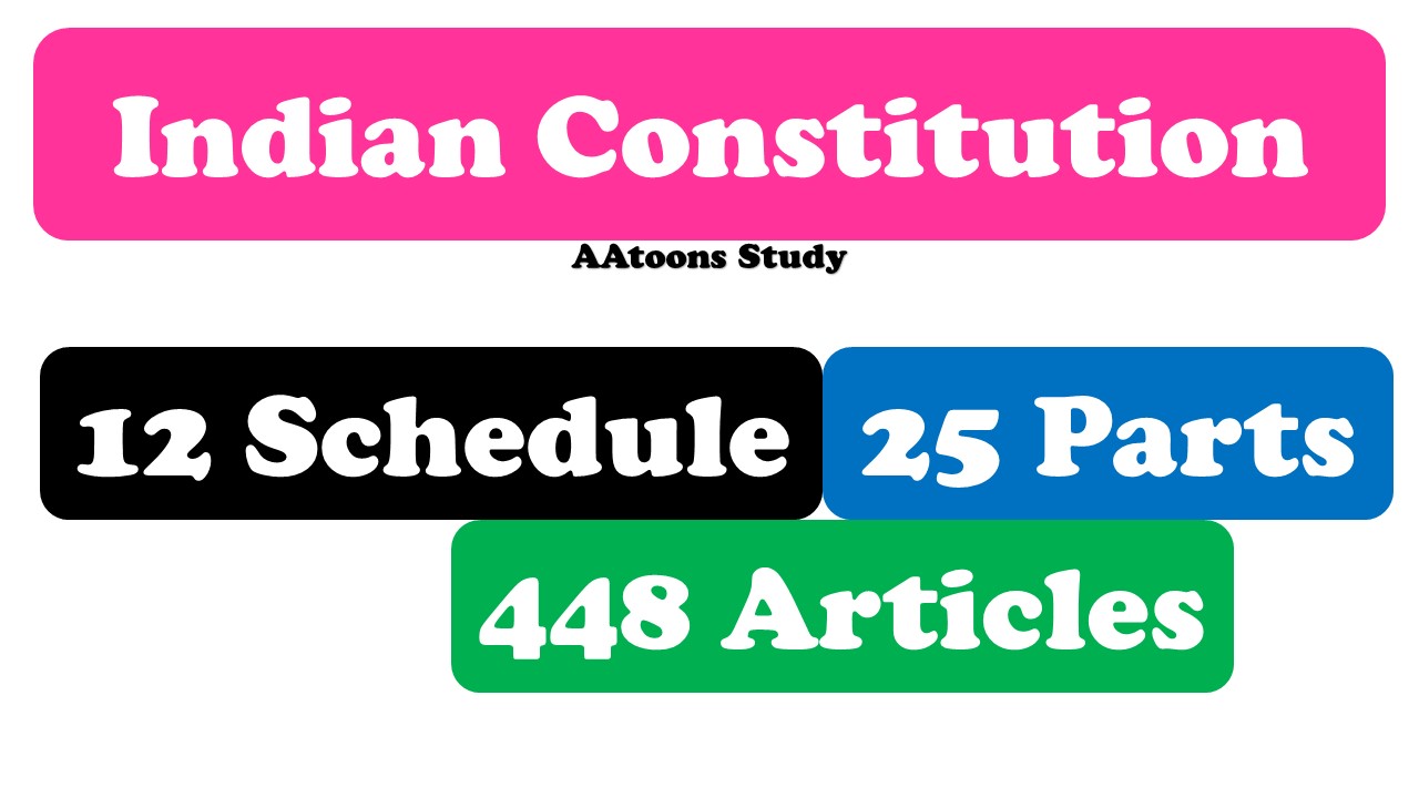 Indian Constitution Schedule Parts And Articles AAtoons Study