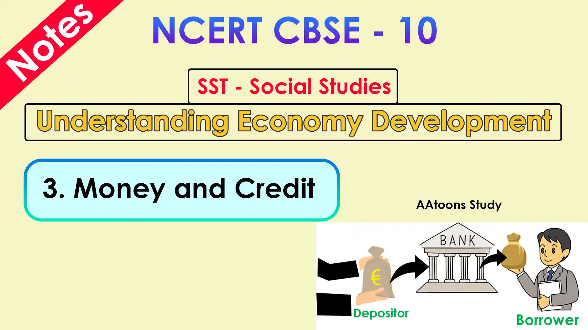 CBSE class 10 Economics chapter 3 Money and Credit Notes - AAtoons Study